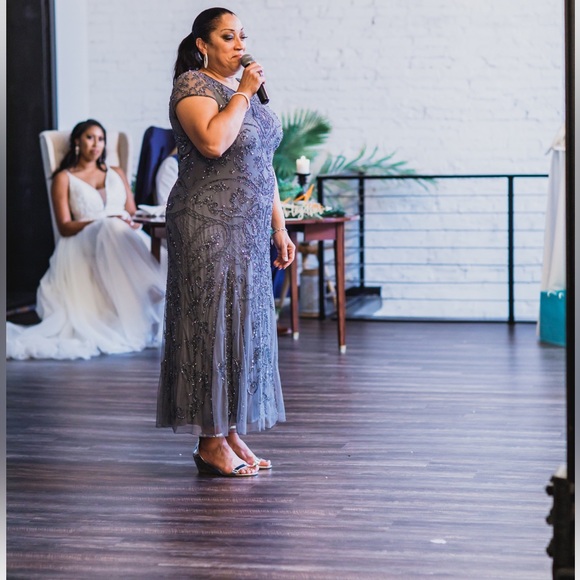 Pissarro Nights Ash Blue Sequin Gown - Picture 14 of 14